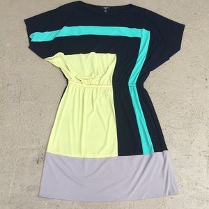 Suzi Chin Mod Print Midi Loose Fit Stretch Dress